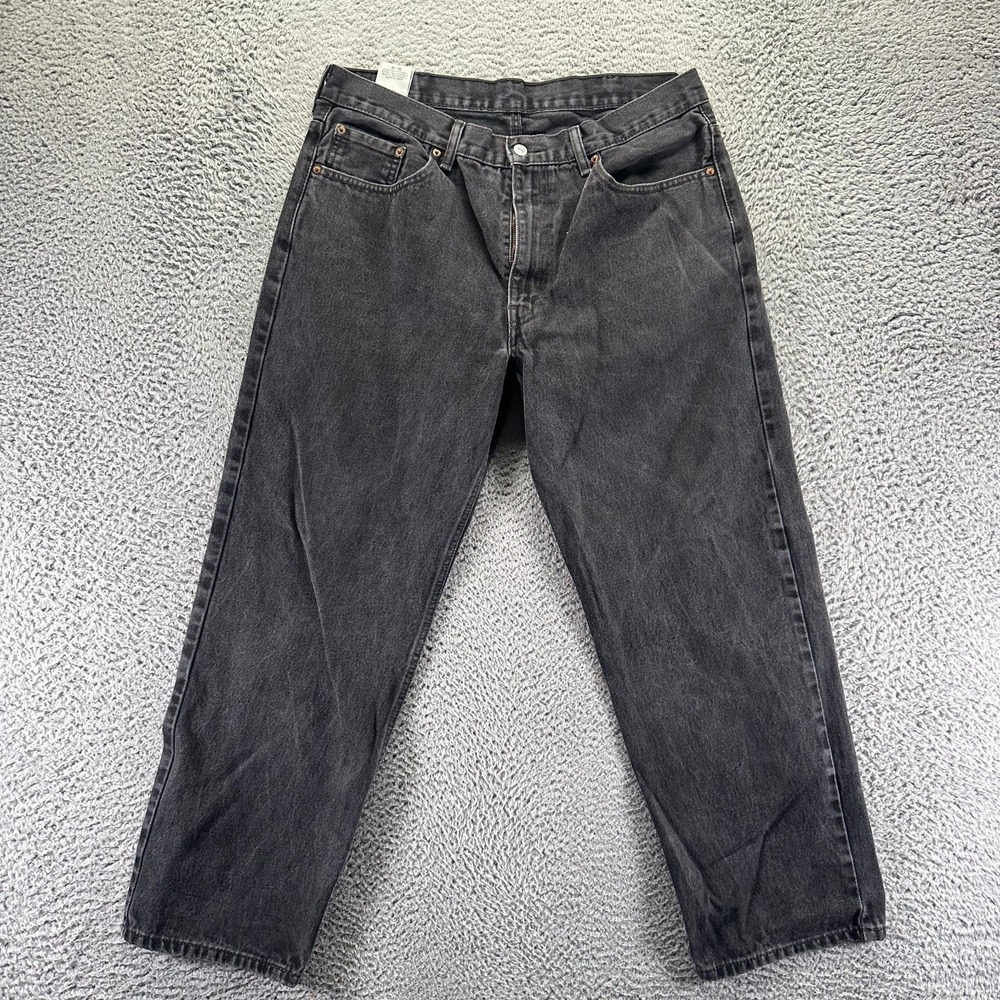 Vintage Levi's 550 Jeans Mens 38x30 Black Cotton Denim Straight Faded Workwear
